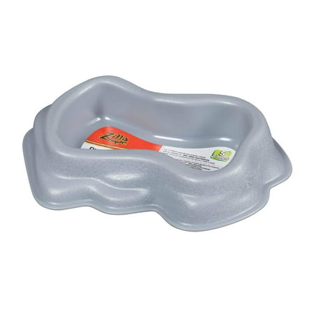 Zilla Durable Dish - Gray - Large - Reptile Terrarium Food & Water Bowl