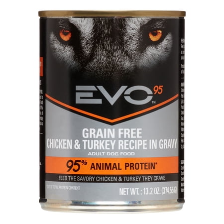 EVO 95 Grain-Free Chicken & Turkey Recipe in Gravy Wet Do...