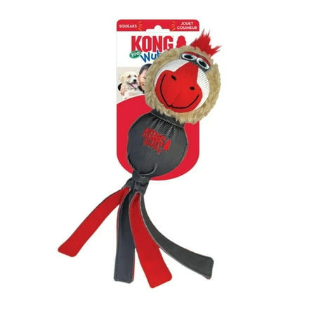KONG Wubba Zoo Mandrill Dog Toy - Large Squeaky Toss & Fetch Toy