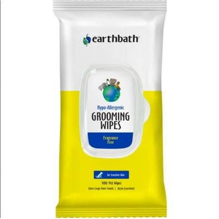 Earthbath Hypo-Allergenic Grooming Wipes - Fragrance Free - 30 Count Pet Wipes for Dogs & Cats