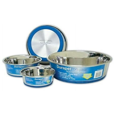 OurPets Durapet Stainless Steel Dog Bowl - 1.25 Quart - Non-Slip