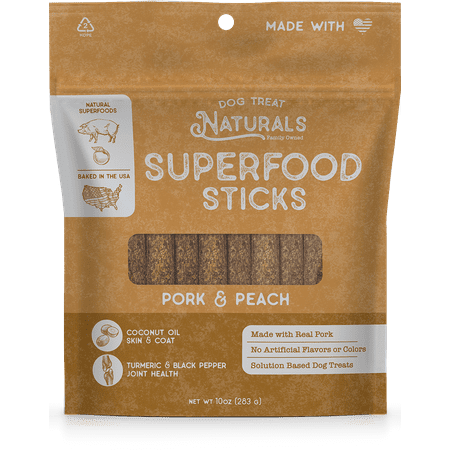Dog Treat Naturals Pork & Peach Superfood Sticks 10oz