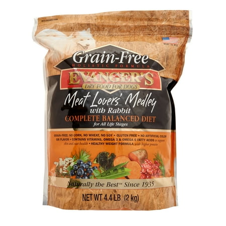 Evanger's Grain Free Meat Lover's Medley Rabbit Recipe Dry Dog Food, 4.4 lb
