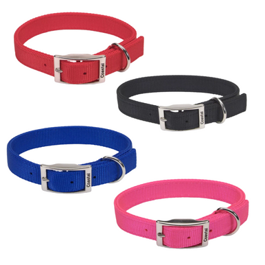 Coastal Pet Nylon Double Ply Dog Collar - Neon Pink - 1" x 24"
