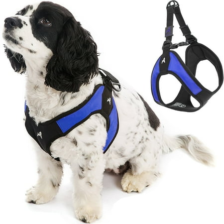 Gooby Escape Free Easy Fit Dog Harness - Blue, Large - No Pull Step-in