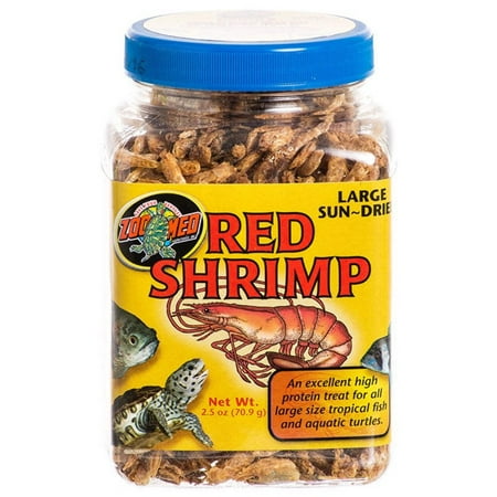 Zoo Med Large Sun-Dried Red Shrimp, Turtle & Fish Treat, High Protein Food, 5 oz