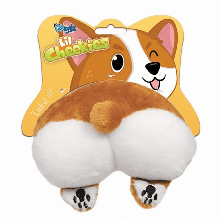 Grriggles Lil' Cheekies Corgi Dog Plush Toy - Squeaky Poof Sound