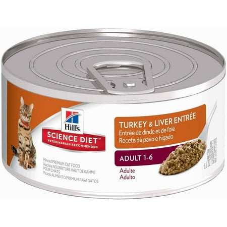 Hill's Science Diet Adult Turkey & Liver Entr&eacute;e Canned Cat Food, 5.5 oz, 24-pack