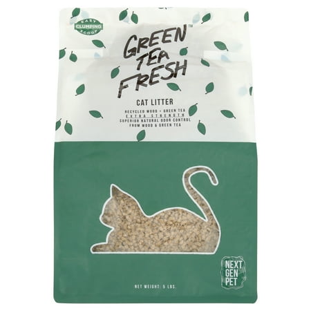 Next Gen Pet Green Tea Fresh Cat Litter - Natural Clumping Wood & Green Tea, Odor Control (5-6 lb Bag)
