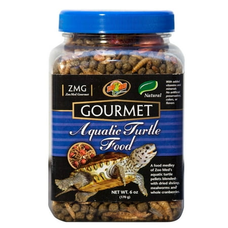 Zoo Med Gourmet Aquatic Turtle Food - 6 oz High Protein Blend with Shrimp & Mealworms