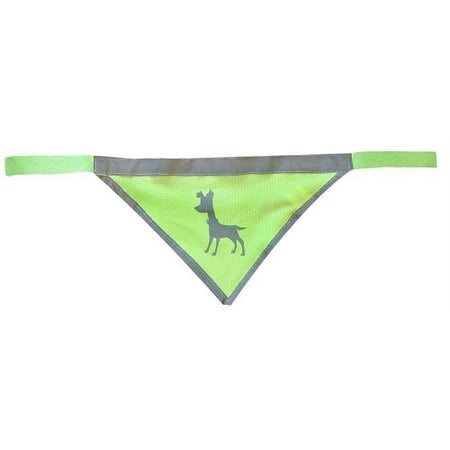 Alcott Essential Visibility Dog Bandana - Neon Yellow - Size Medium 14-20"