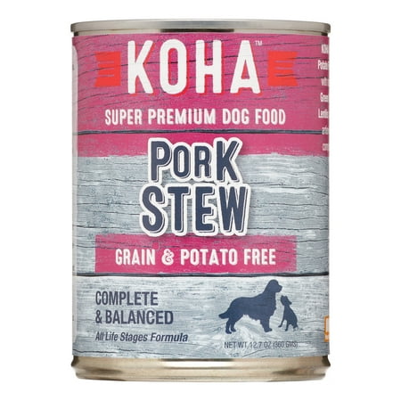 KOHA Minimal Ingredient Pork Stew Wet Dog Food, Grain-Free, 12.7 oz Can
