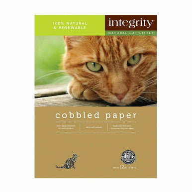 Integrity Cobbled Paper Cat Litter - 12 lb, Highly Absorbent, Locks Away Moisture