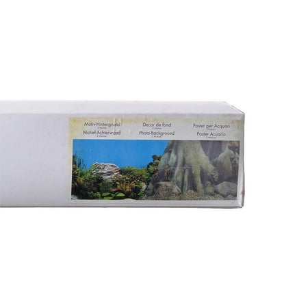 Blue Ribbon Aquarium Background - Double Sided Rock/Tree, Freshwater 19in x 50ft