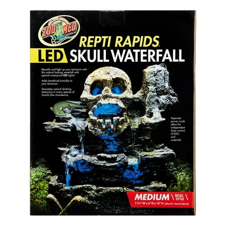 Zoo Med Repti Rapids LED Skull Terrarium Waterfall  Medium