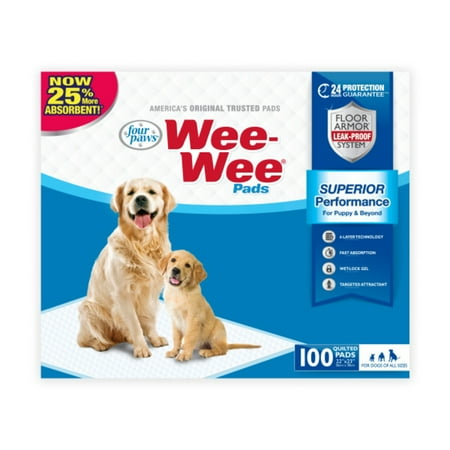 Four Paws Wee Wee Pads Original - 100 Pack (22" Long x 23" Wide)