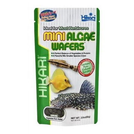 Hikari Mini Algae Wafers - Sinking Food for Algae Eaters, 3 oz (85g) - Plecos & Bottom Feeders