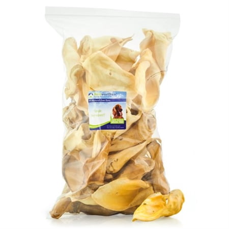 barkworthies pet treat  bulk cow ears  50-pack