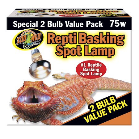 Zoo Med Repti Basking Spot Lamp Replacement Bulb - 75 Watts (2 Pack)