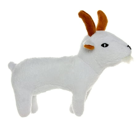 Mighty Jr Farm Goat Dog Toy - Durable Plush Squeaky Toy for Dogs - Grady Goat