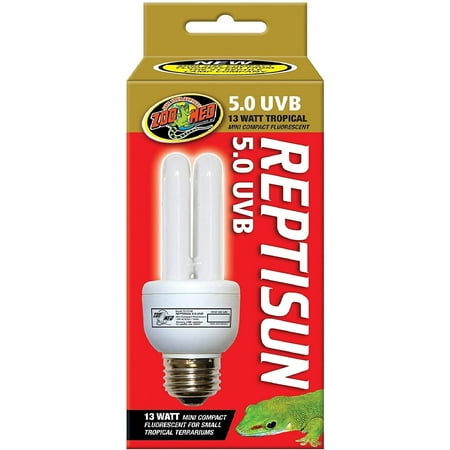 Zoo Med ReptiSun 5.0 UVB Mini Compact Fluorescent Bulb, 13W, Tropical Reptile Lamp