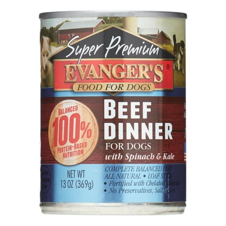 Evanger's Super Premium Beef Dinner Dog Food, 12.5 or 13 oz Can (depending on variety)