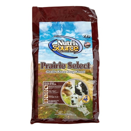 NutriSource Prairie Select Grain-Free Dog Food - Quail & Duck Recipe - 5 lb Bag