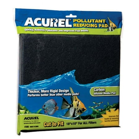 Acurel Carbon Infused Media Pad - 10" x 18" - Pollutant Reducing Aquarium Filter Pad