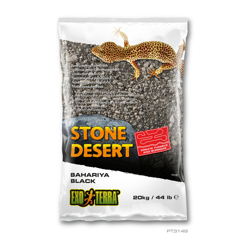 Exo Terra Bahariya Black Stone Desert - Reptile Substrate - 44 lb / 20 kg