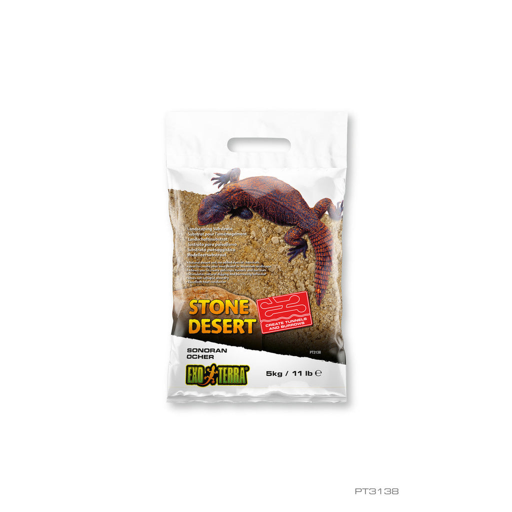 Exo Terra Stone Desert Sonoran Ocher Reptile Substrate - Natural Sculpting Sand - 11 lb (5 kg)