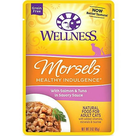 Wellness Healthy Indulgence Salmon & Tuna Morsels Grain-Free Wet Cat Food, 3 oz Pouch
