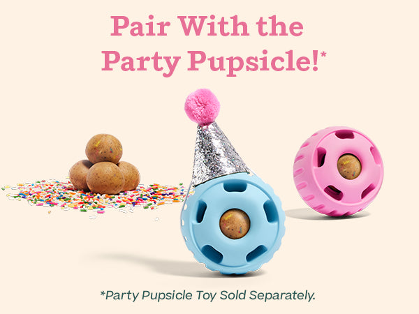 WOOF Pupsicle Birthday Pops - Small, Cake & Peanut Butter Flavored Dog Treats - 10 Count, 6 oz