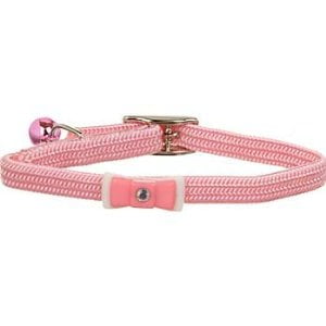 Li l Pals Collar With Bow - Pink 6-8 Long x 5/16 Wide