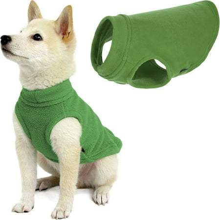 Gooby Stretch Fleece Vest Dog Sweater - Green, X-Small