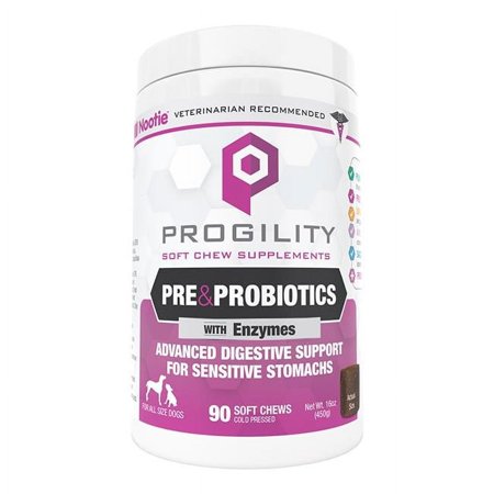 Nootie Progility Pre & Probiotics Soft Chews Dog Supplement - Digestive Support, 90 Count
