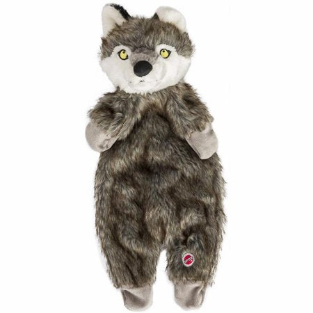 Ethical Pet Spot Furzz Wolf Dog Toy, 13.5 inch, Stuffing-Free Squeaky Plush