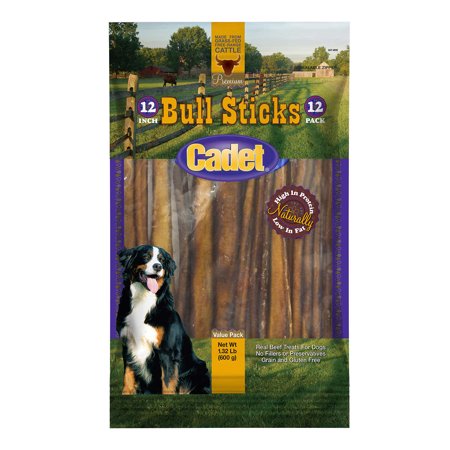 Cadet 12  Bull Sticks Real Beef Treat for Dogs 1.32 LB Hi...