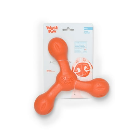 West Paw Skamp Fetch Dog Toy, Orange, Large Zogoflex Durable Floatable