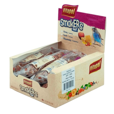 A&E Vitapol Smakers Parakeet Treat Sticks - Strawberry - 12 Count Display Box