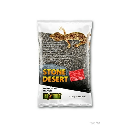 Exo Terra Stone Desert Bahariya Black Substrate - 22 lb / 10 kg - Reptile Terrarium Bedding