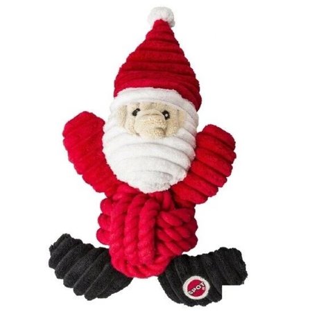 Ethical Spot Holiday Knot For Nothing Dog Toy 6.5" Plush with Squeaker (Assorted Character)