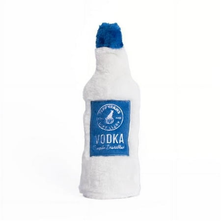 ZippyPaws Happy Hour Crusherz Vodka Dog Toy - Water Bottle Crunch, Plush, Squeaky, Medium
