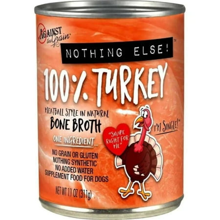 Against the Grain Nothing Else 100% Turkey Wet Dog Food, 11 oz Can - Grain Free, Single Ingredient