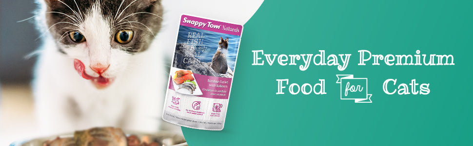 Snappy Tom Naturals Sardine Cutlet with Salmon Wet Cat Food, 3.5 oz (100g) Pouch