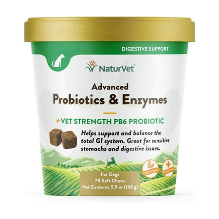 NaturVet Advanced Probiotics & Enzymes Soft Chews for Dogs - 70 Count