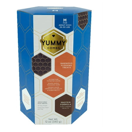 Yummy Combs Dental Treat - Medium - Protein Formula - 12 oz Carton