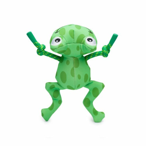 FabDog Floatie Frog Dog Toy - Neoprene Water Toy with Squeaker