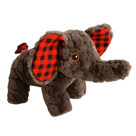 Snugarooz Eli Elephant Plush Dog Toy, 8-9 inch, Gray, Squeaker