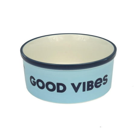 Life is Good Ceramic Dog and Cat Bowl