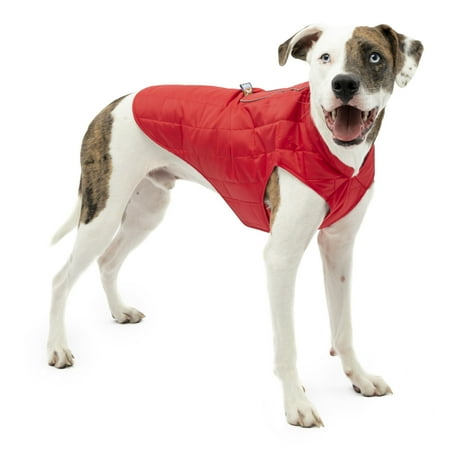 Kurgo Loft Dog Jacket, Reversible Coat, Chili Red/Charcoal, Large